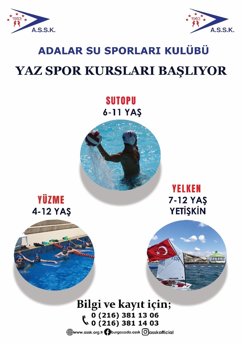 ADALAR SU SPORLARI KULÜBÜ SPOR KURSLARI BAŞLIYOR